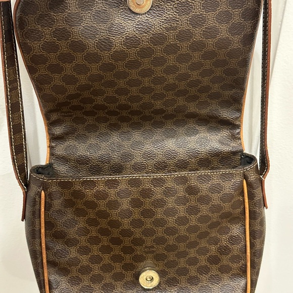 Céline, Pre-Loved Brown Coated Canvas Macadam Shoulder Bag. - Picture 13 of 16